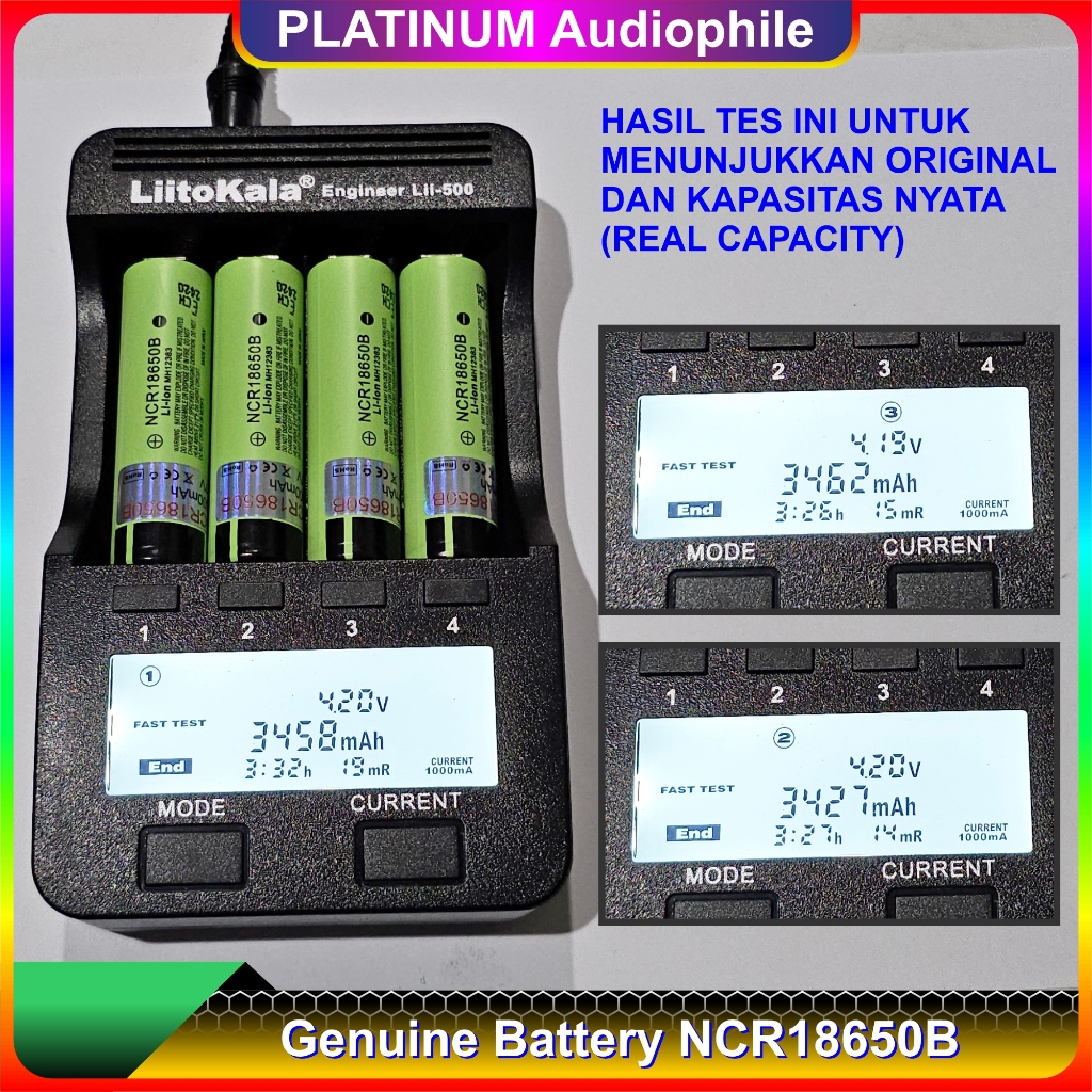 RK Baterai 18650 Panasonic 3400MAH Original Battery Batre Lithium Li-ion NCR 18650B