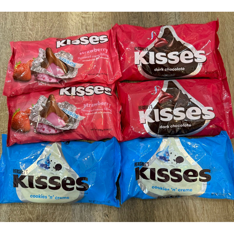 

Hershey's Kisses Dark Chocolate / Hershey's Kisses Cookies and Creme / Hershey's Kisses Strawberry Original Singapore