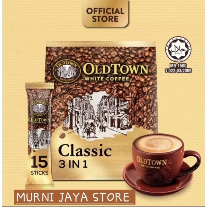 

OLDTOWN WHITE COFFEE CLASSIC 3IN1,OLD TOWN WHITE COFFEE CLASSIC 15 S × 35 GRAM, EXP 2026