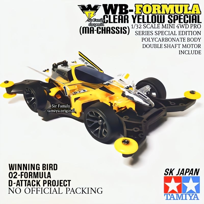 Original Tamiya Mini 4WD _ Tamiya Winning Bird Formula - 02 _ Tamiya MA / S2 CHASSIS _ Sudah Termasu