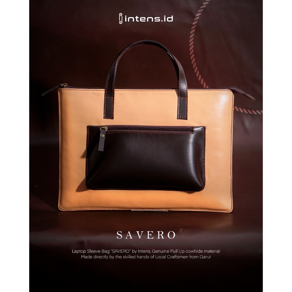 Intens.id Savero sleeve kulit asli laptop case tas laptop custom notebook macbook 13 14 inch