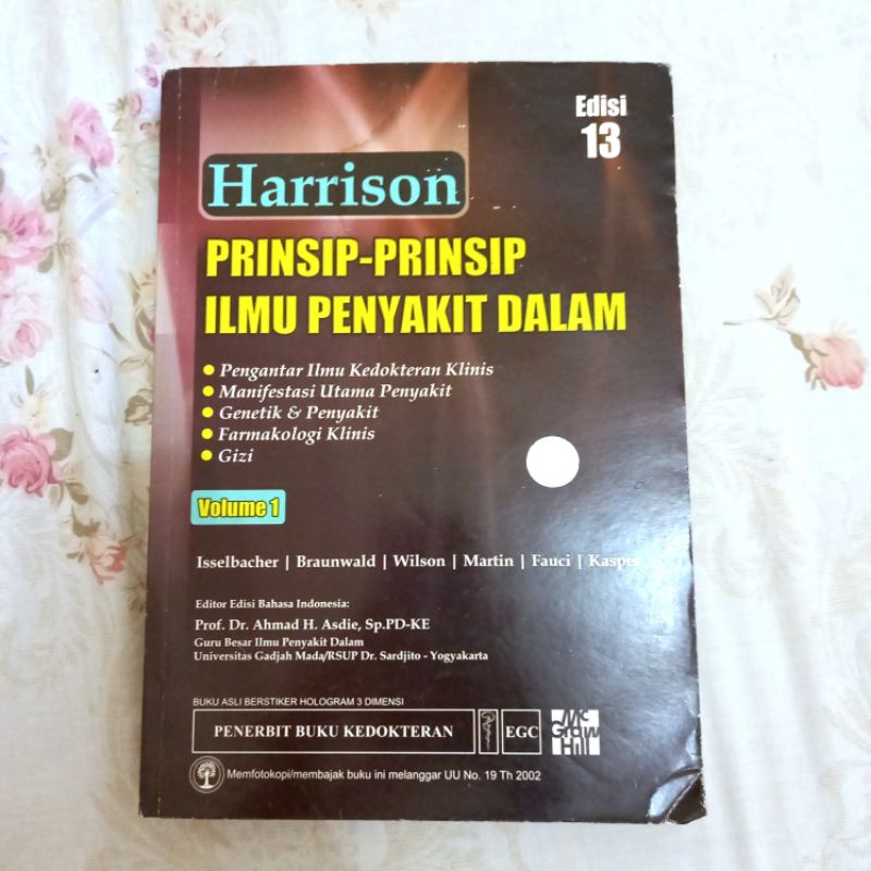 [BUKU BEKAS] HARRISON PRINSIP-PRINSIP ILMU PENYAKIT DALAM VOL. 1 EDISI 13