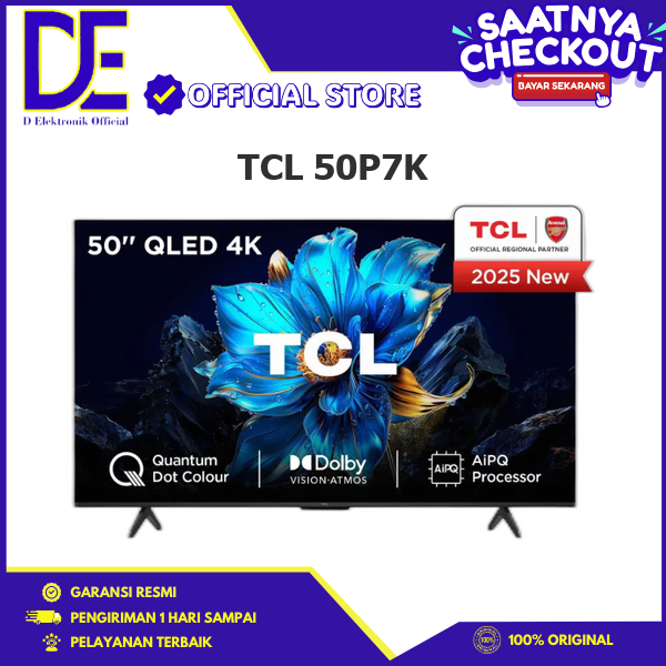 TCL 50P7K GOOGLE SMART TV 50 INCH QLED 4K UHD DOLBY ATMOS HVA SCREEN 120HZ MULTI HDR AIPQ PROCESSOR 