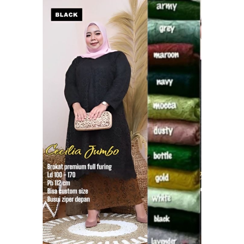 Tunik kebaya brokat LD 150 Super ekstra jumbo / kebaya brokat LD 100-170/ kebaya pesta busui super j
