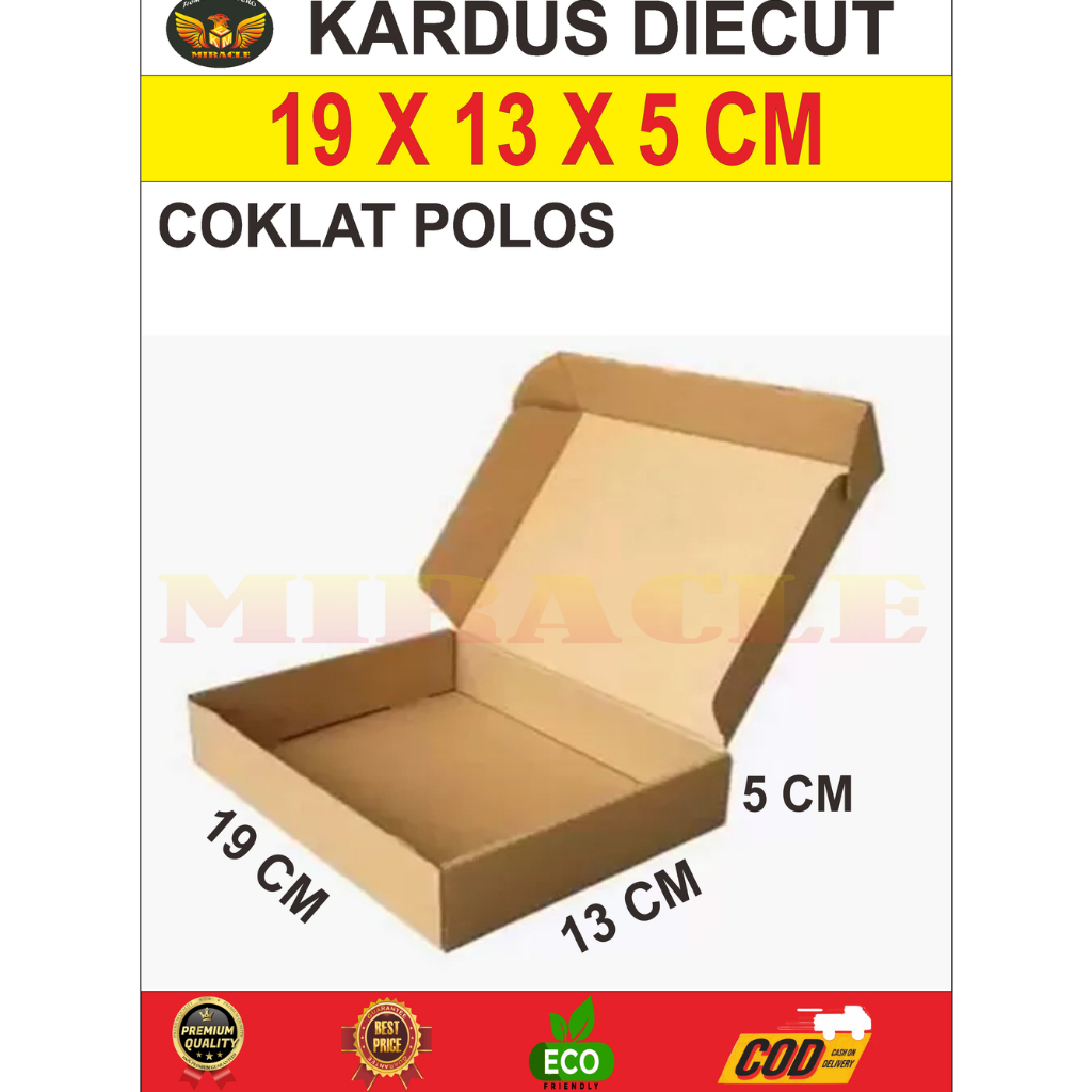 

KARDUS PIZZA / KARDUS DIE CUT / KARDUS HAMPERS / GIFT BOX POLOS / PACKING SERBA GUNA, UKURAN 19 x 13 x 5 CM.