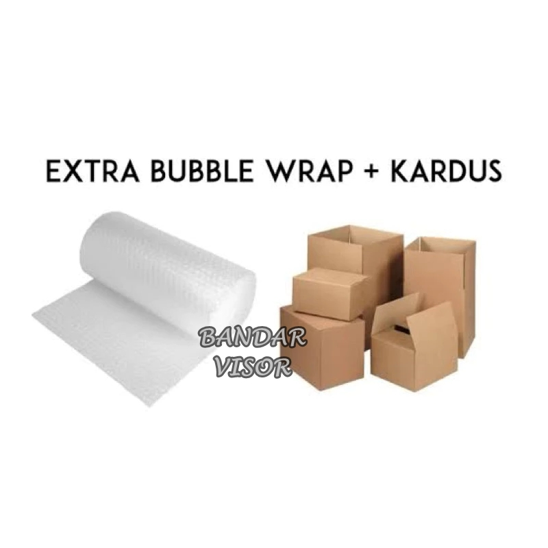 

EXTRA BUBBLE WRAP DAN KARDUS UNTUK PENGAMANAN VISOR ANDA PADA SAAT PENGIRIMAN