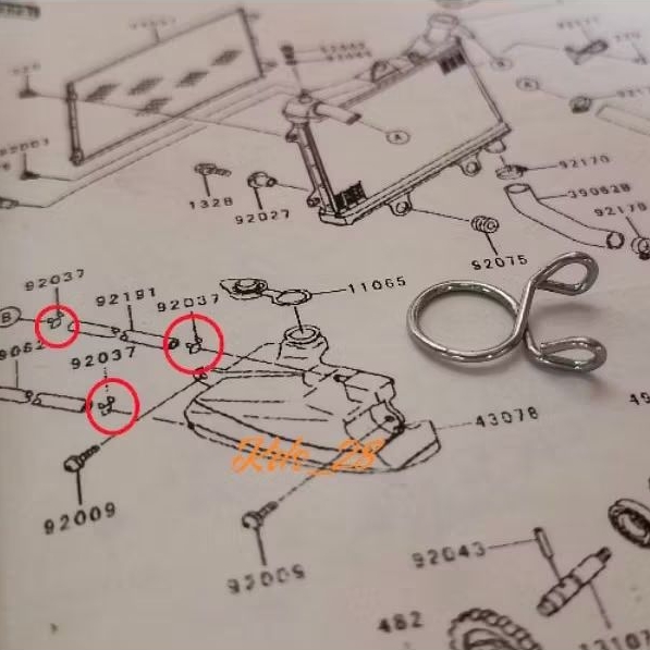CLAMP SELANG TABUNG RADIATOR KAWASAKI NINJA RR OLD ZX