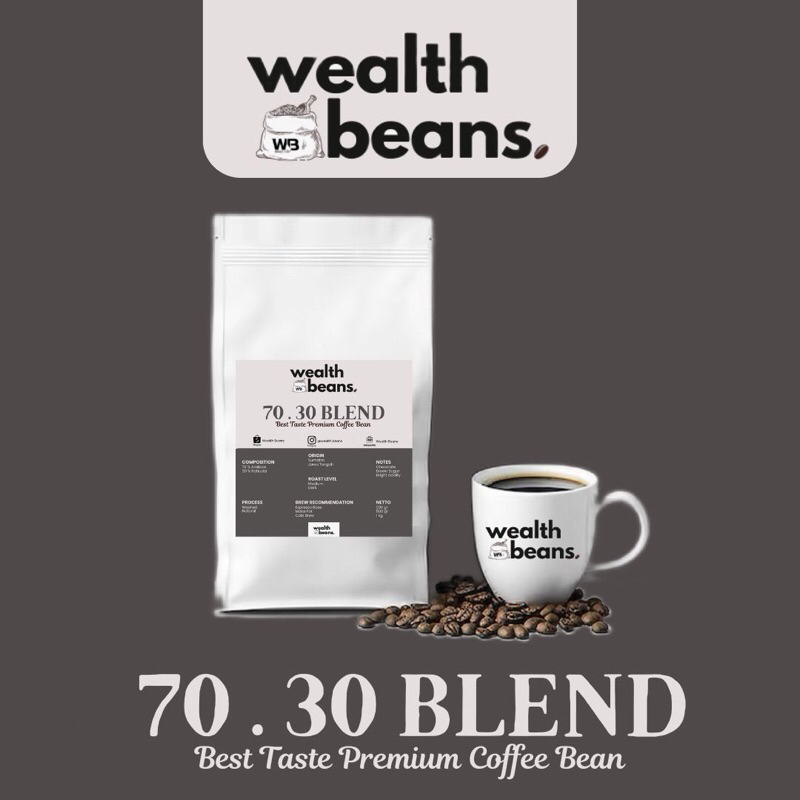 

70.30 BLEND | Biji Kopi Houseblend 70% Arabica - 30% Robusta 1kg | Kopi Susu Houseblend 70 -30 1kg.