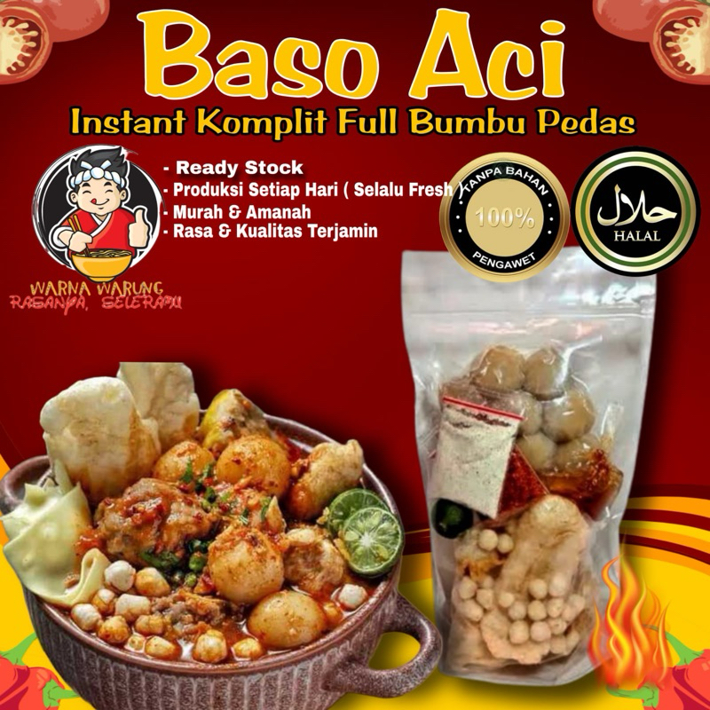

Baso Aci Instan Khas Bandung Komplit Full Bumbu Pedas / Boci Homemade / Bakso olahan / Baci Kuah - Makanan Cemilan Viral