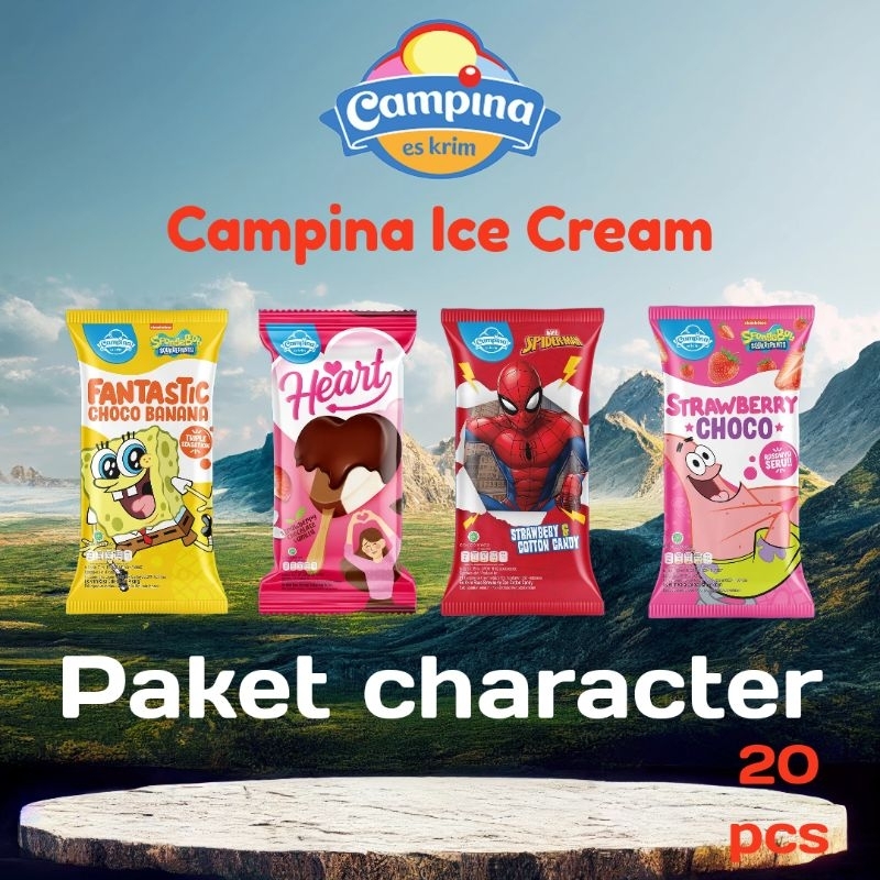 

Campina ice cream paket Character isi 20 pcs