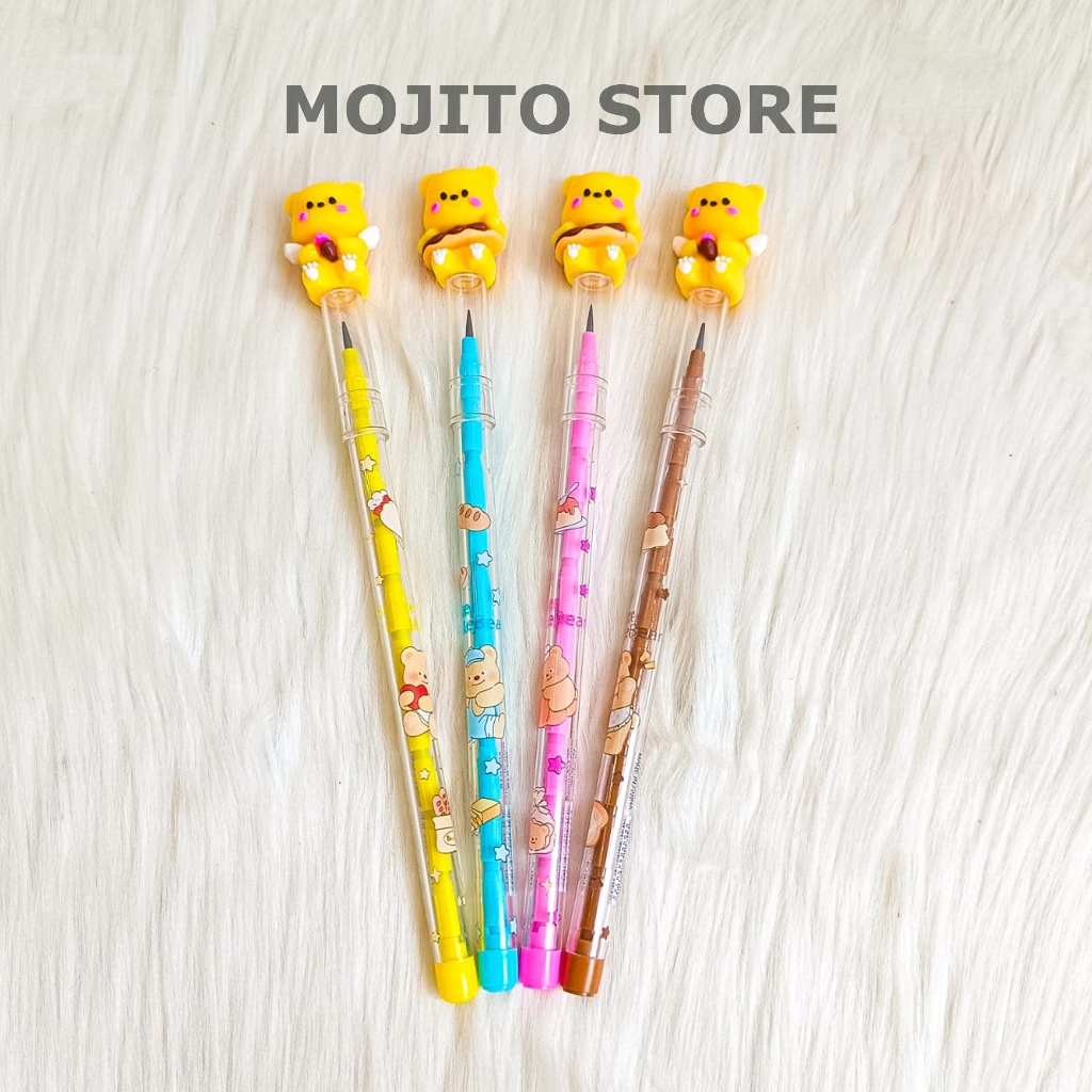 

PENSIL SUSUN BUTTER BEAR BENSIA LANTU ISI ULANG TUMPUK POP MART PENCIL BERUANG