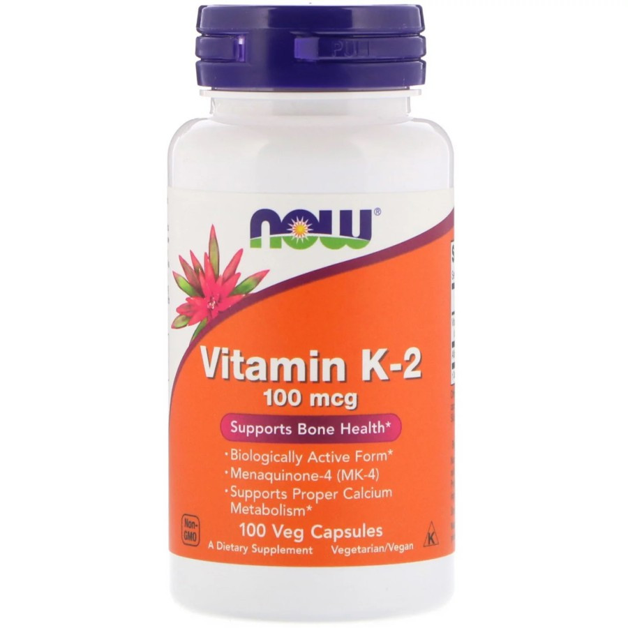 Now Foods Vitamin K 2 100 mcg Food Vit K2 100mcg 100 Capsules Kapsul