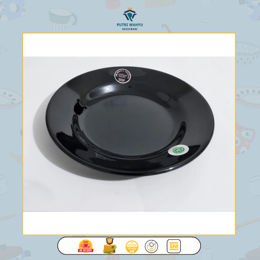 P-0917 Piring makan Hitam Golden dragon PIRING MEWAH Golden Dragon Piring Makan MELAMIN Horeka ADA H