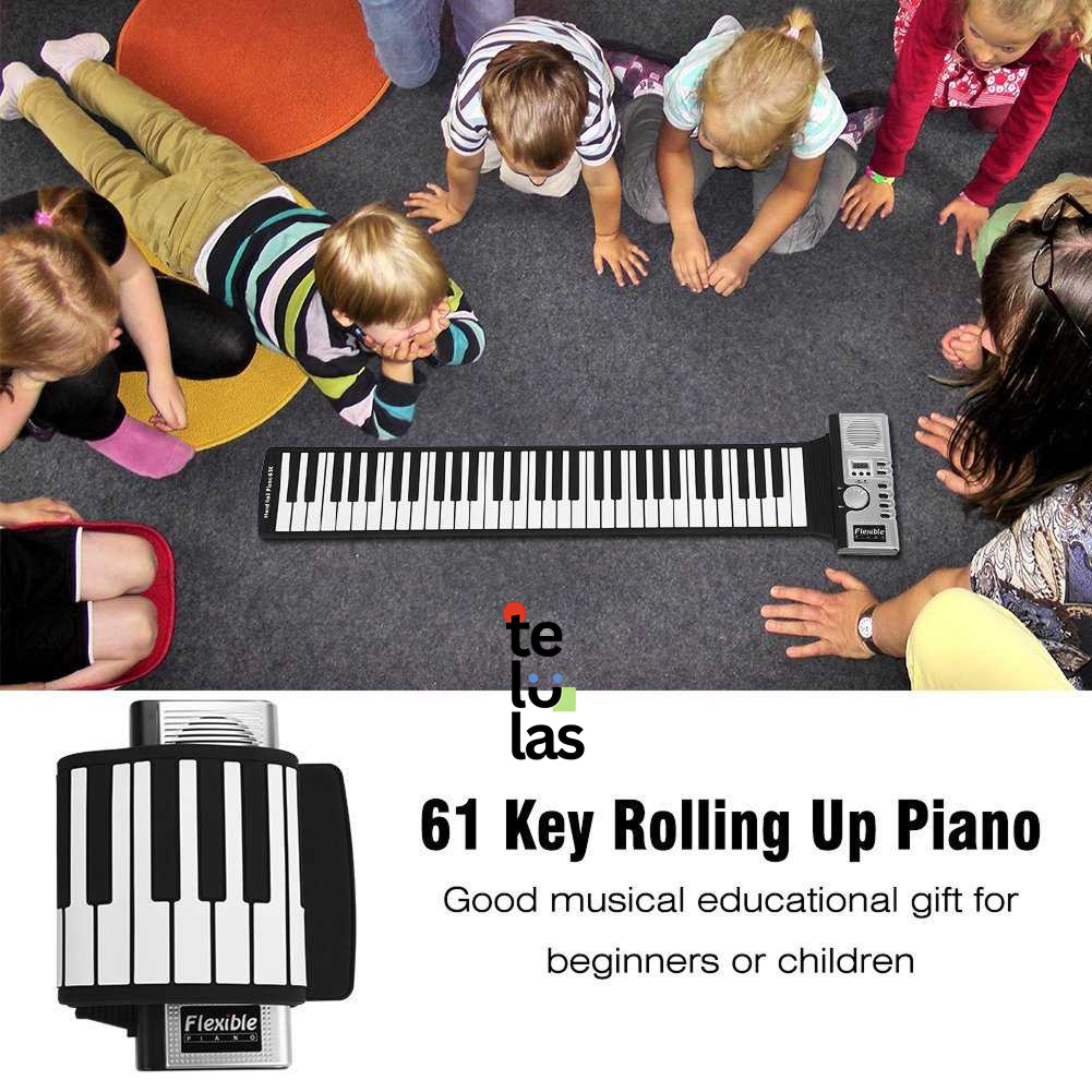 Piano Digital Gulung Roll Up Keyboard MIDI Monophonic 3.5mm - Telulas