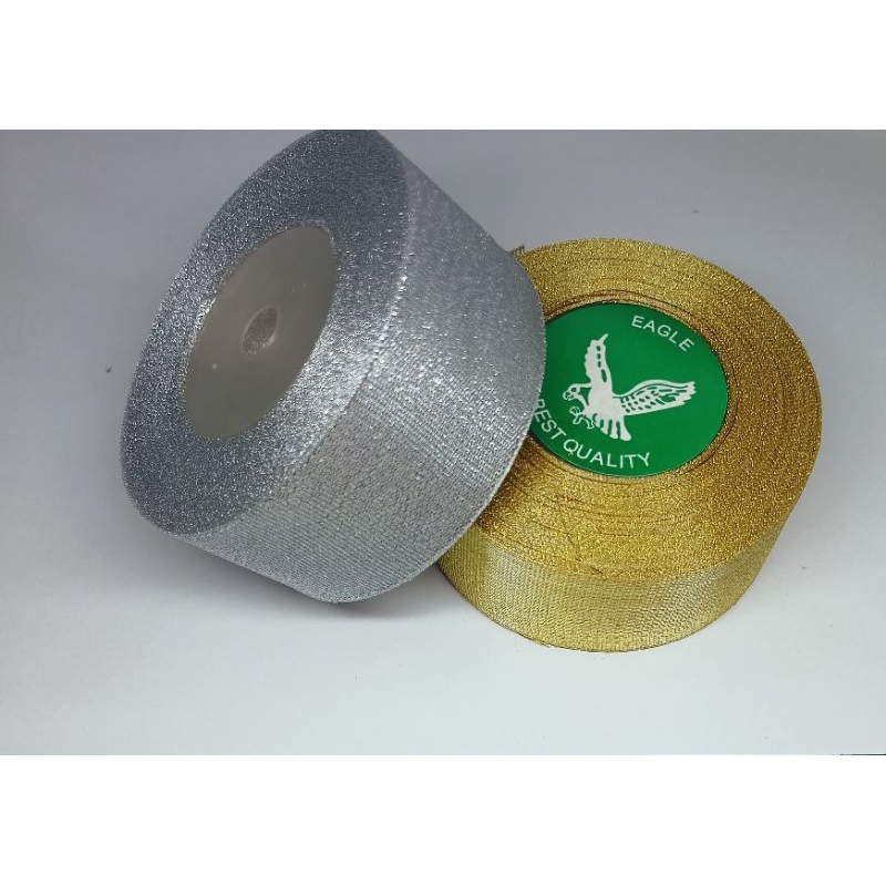 

pita emas / perak ( 2inchi / lebar:5cm ) per Roll 20yard / 25yard