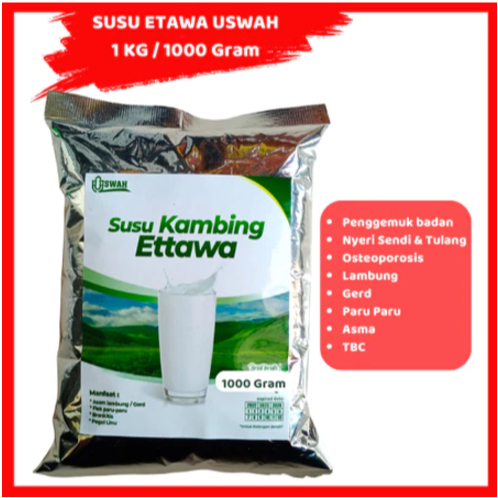

SUSU KAMBING ETAWA USWAH + DAUN KELOR 1 KG MURAH - BUKAN SUSU ETAWALIN