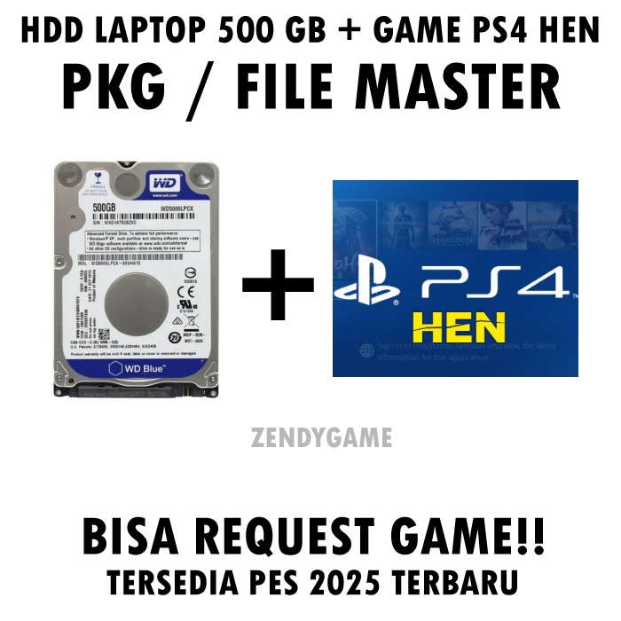 HARDISK PS4 HEN 500 GB + PKG / FILE MASTER PS4 HEN | HDD GAME PS4 HEN COCOK UNTUK RENTAL PS | SEMUA 