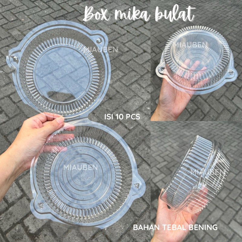 

Isi 10 pcs box mika sifon box mika bulat