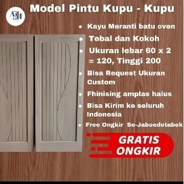 kusen dan pintu kupu-kupu Kayu Meranti batu full super oven