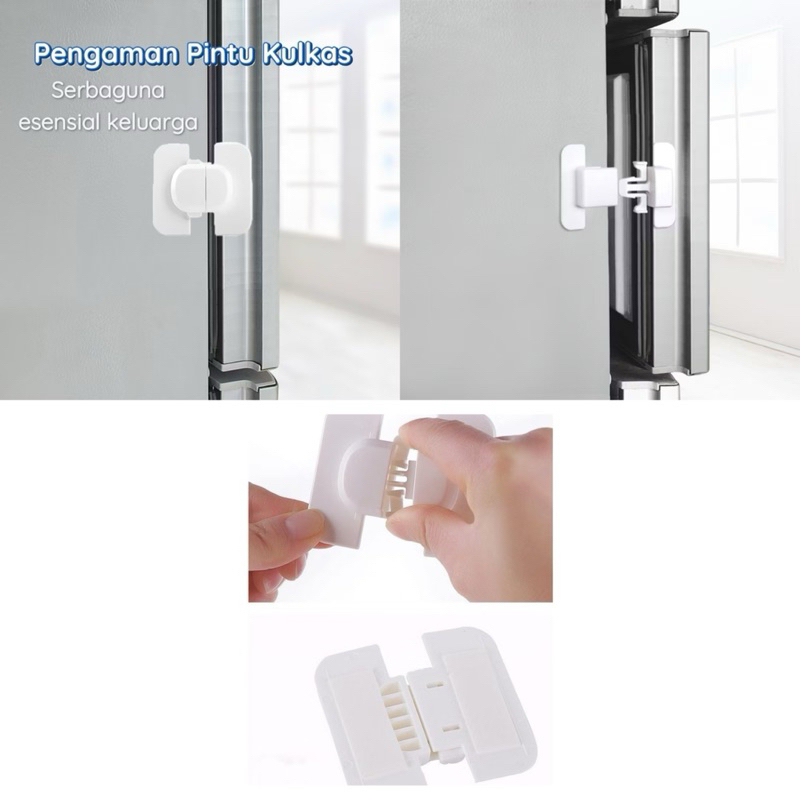 PENGAMAN PENGUNCI ADA TOMBOL PENGUNCI MODEL TEMPEL UNTUK MENGUNCI PINTU LEMARI ES KULKAS LACI LEMARI