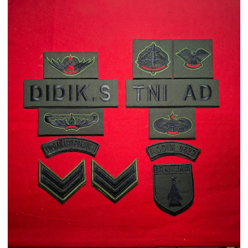 BORDIR TNI AD MIKA RATA FULL SET