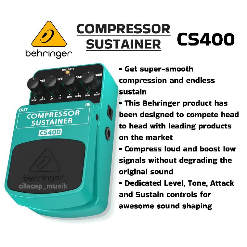 EFEK GITAR BEHRINGER CS400 COMPRESSOR SUSTAINER GITAR ELEKTRIK