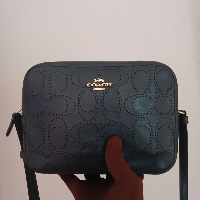 Preloved Slingbag Wanita Coach Mini Camera Bag Laser Cut Original