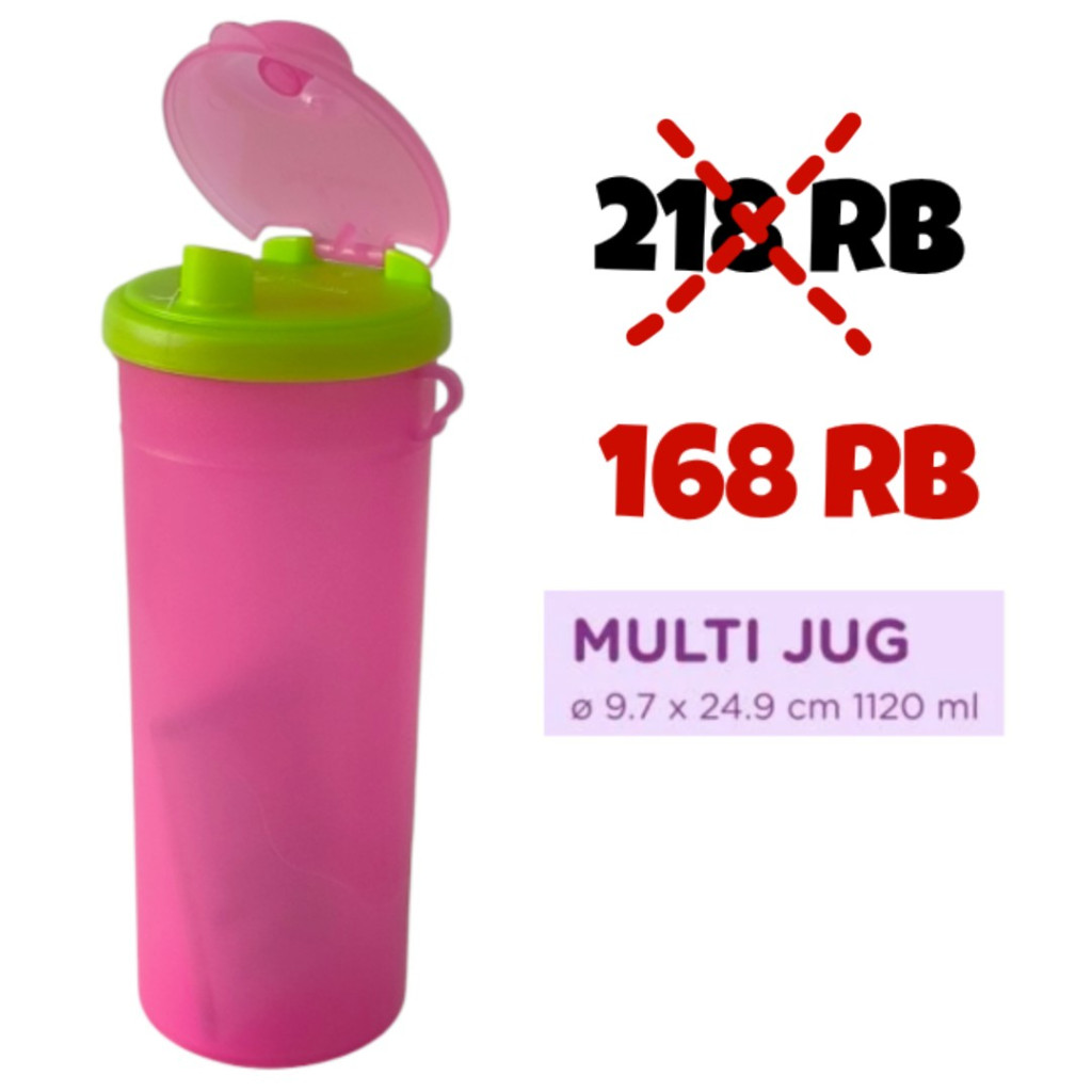 Twin Tulipware MULTI JUG Tempat Minum Bertali Botol Minum1 Liter Tulipware Kita
