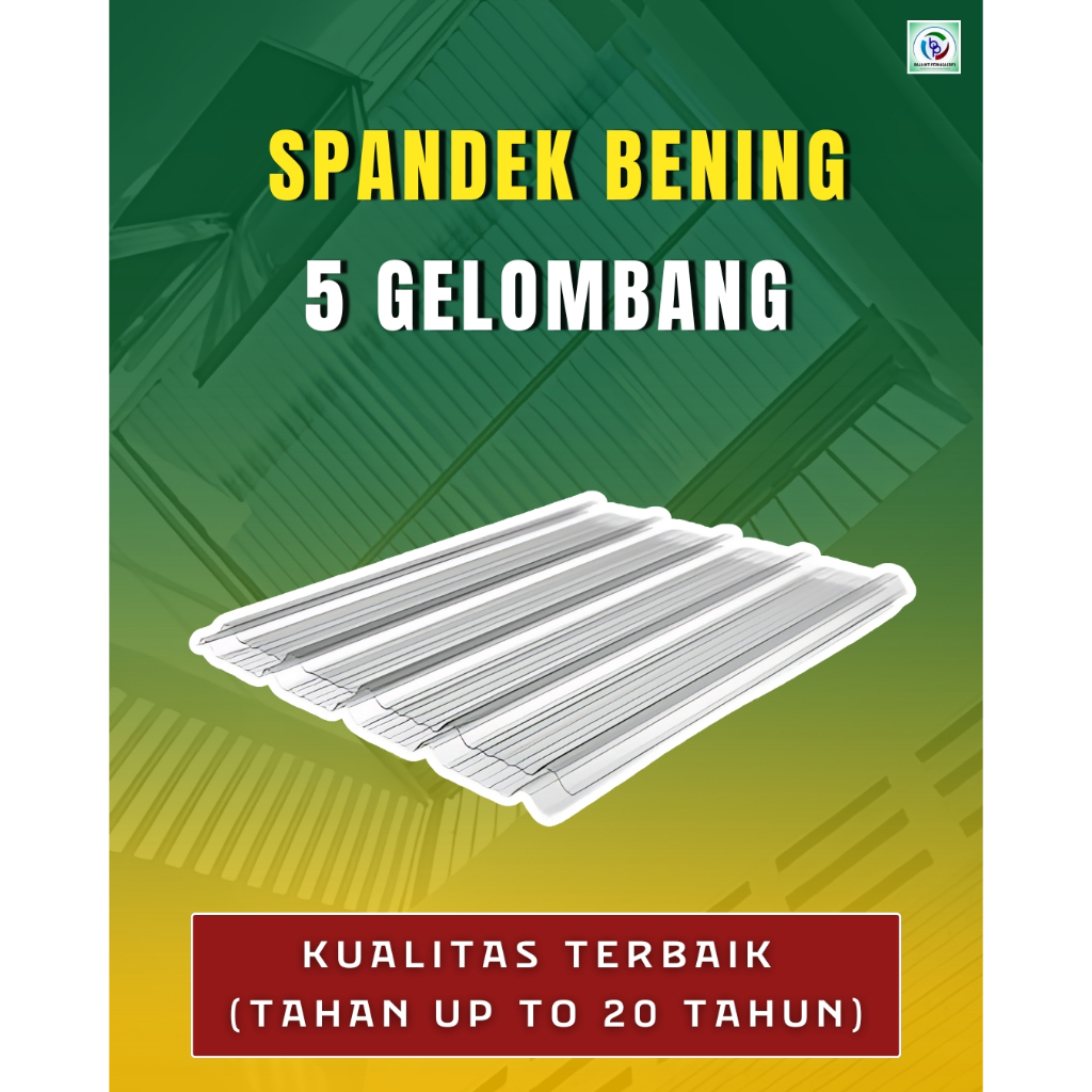 Spandek Seng Atap Genteng Bening Gelombang 5  Gelombang di Makassar