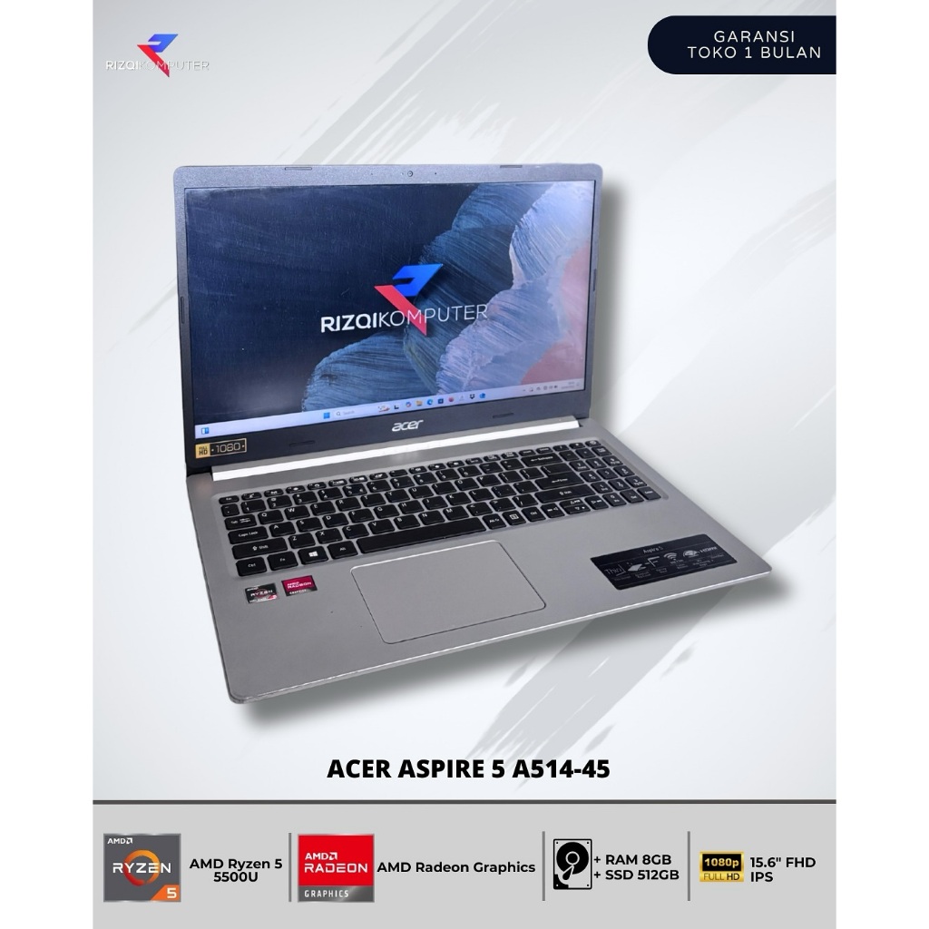 Acer Aspire 5 A515-45 AMD Ryzen 5-5500U Ram 8GB SSD 512GB bgh
