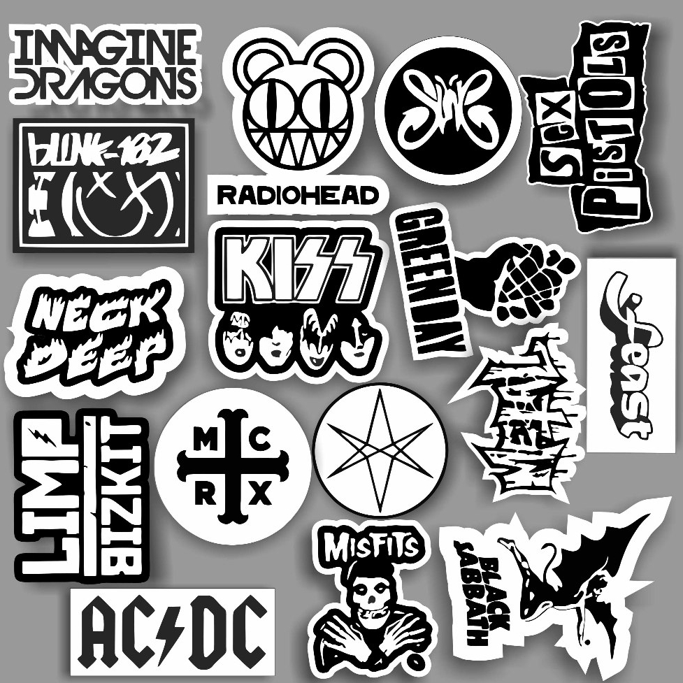 

Sticker Pack Band Metal Vinyl | Sticker Band Musik | Sticker Anti Air | Sticker Waterproof | Stiker Keren