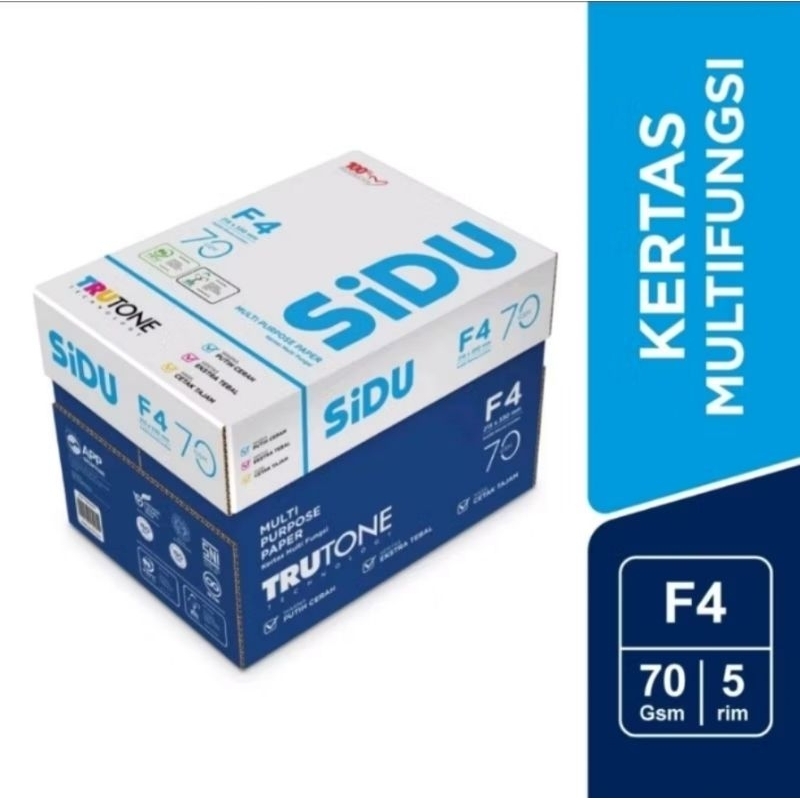

Kertas HVS F4 SIDU 70gsm/ 75gsm/ 80gsm Dus