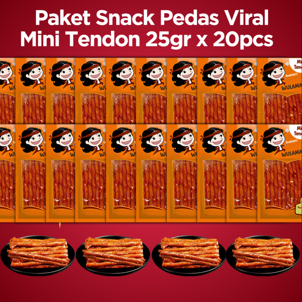 

Paket Snack Pedas Viral Mini Tendon 25gr x 20pcs