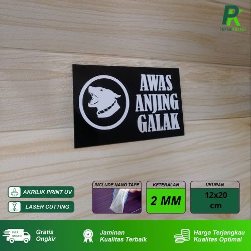 

Sign Board Papan Awas Anjing Galak Akrilik Huruf Timbul