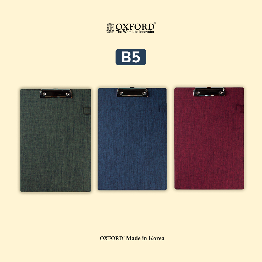 

Oxford Clipboard Ukuran B5 Premium Navy/Maroon/Green – Clipboard/Papan Jalan/Papan Ujian Ukuran B5