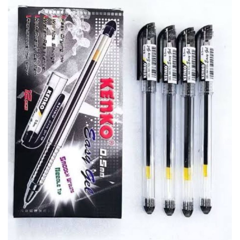 

pulpen kenko Gel 0.5 mm warna hitam 1 lusin (12pcs)