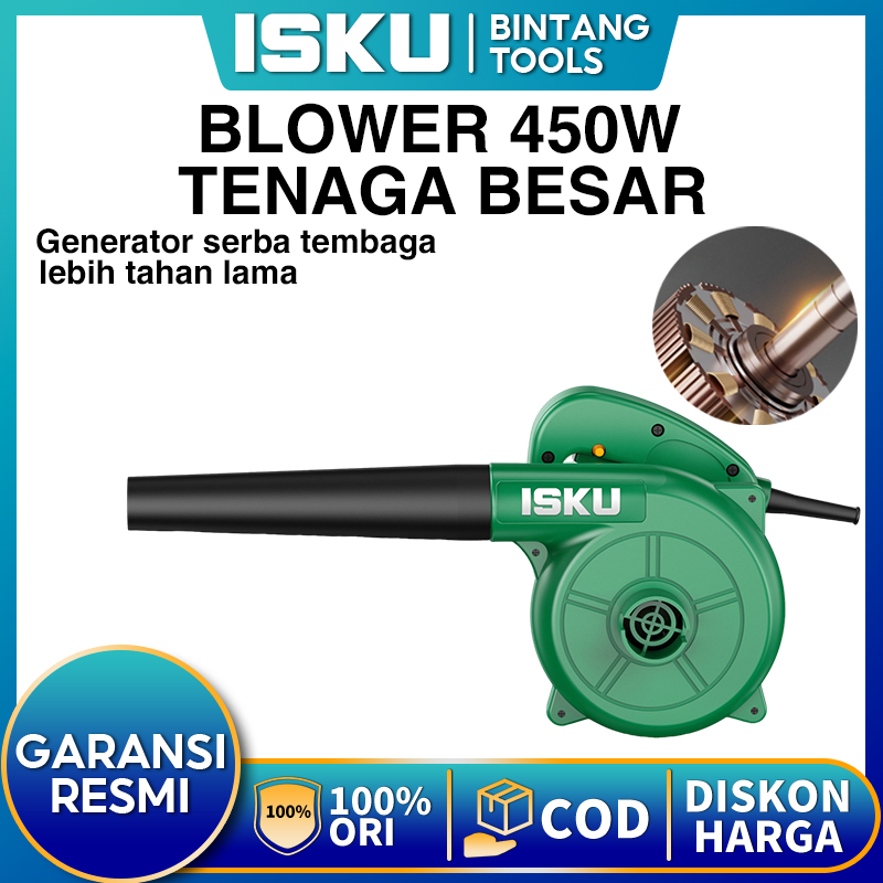 ISKU Hand Blower Angin 450W Kencang Listrik Blower Portable Blower Dan Vakum 2in1 Peniup Debu Penger