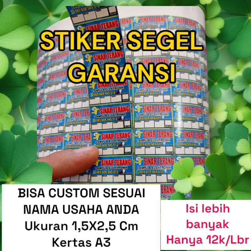 

STIKER GARANSI/SEGEL GARANSI Min order 10 lbr