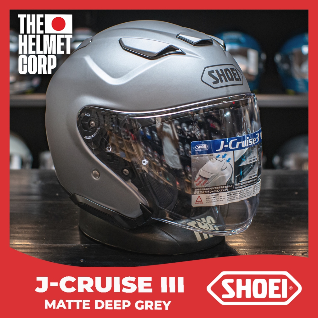 SHOEI J CRUISE 3 MATTE DEEP GREY HALF FACE TOURING HELMET ORIGINAL HELM SHOEI
