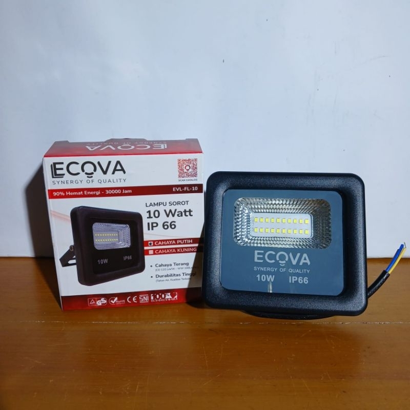 ECOVA lampu sorot LED 10W Floodlight Outdoor IP66