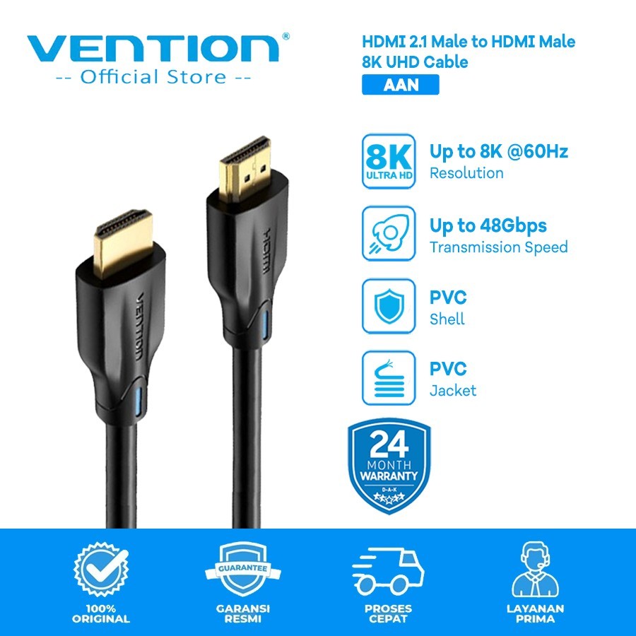 Vention AAN Kabel HDMI Male to Male v2.1 Ultra HD 8K 4K FHD HDR