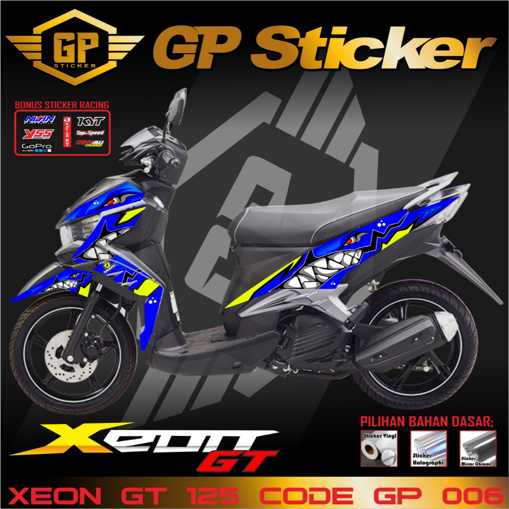 Striping stiker polet list motor Yamaha Xeon Gt 125  list body motor berkualitas termurah terbaik GP