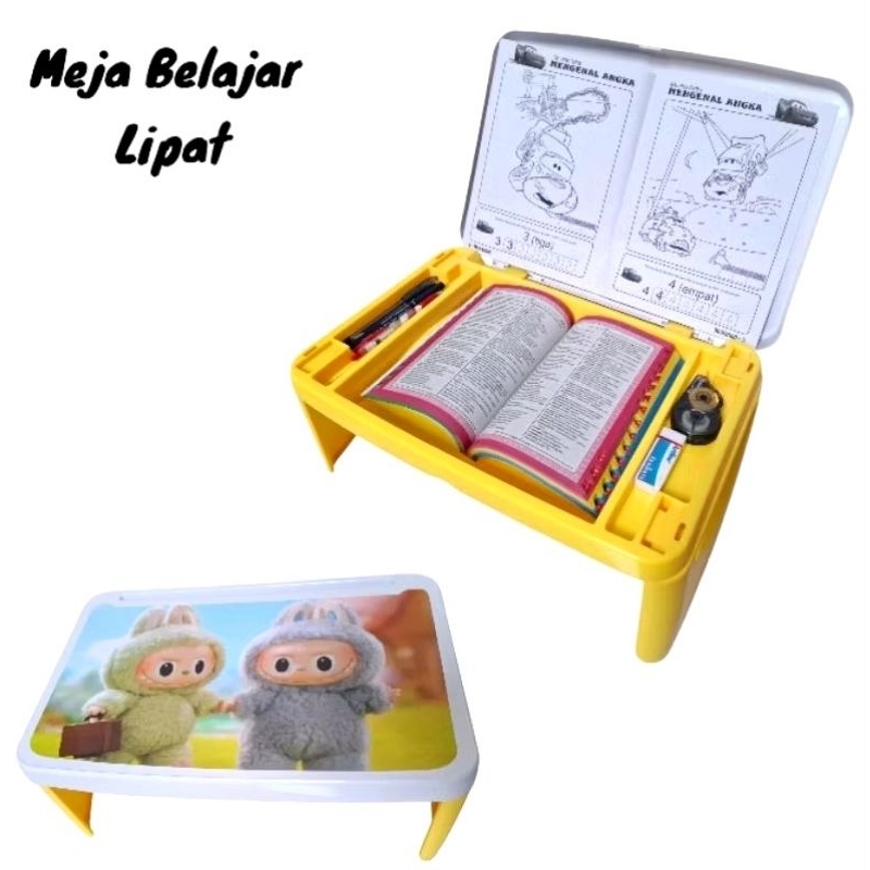 Meja Belajar Portable Lipat / Meja Belajar Anak Serbaguna / Meja Belajar Lipat Plastik Ada Laci