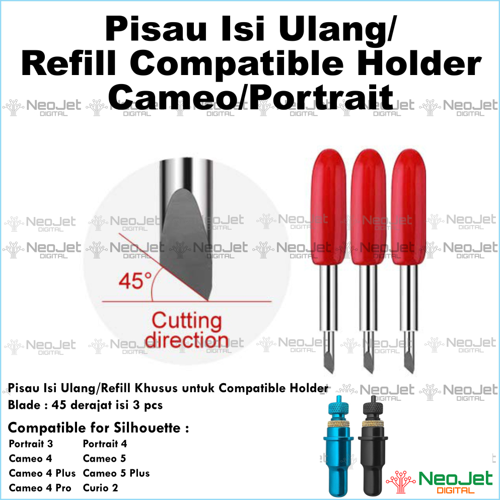 

Pisau Refill Isi Ulang Untuk Compatible Holder Mesin Cutting Sticker Cameo Portrait
