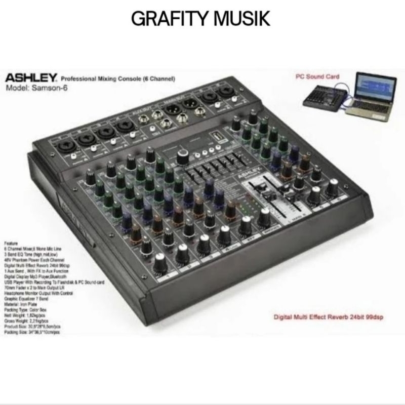 Mixer Ashley 6 Channel Samson6 Mixer Ashley Samson 6 Channel S