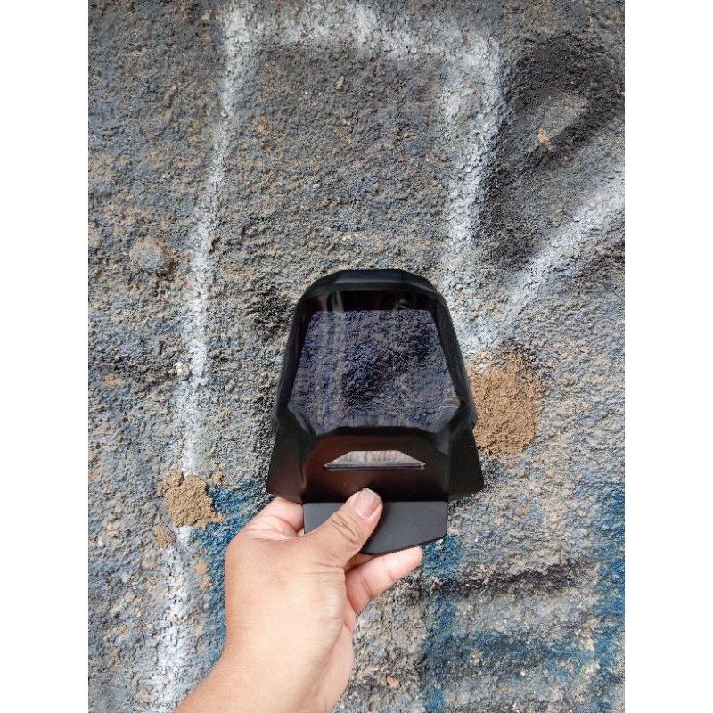 mika stop vario techno 110 karbu, custom akrilik smoke/hitam transparan