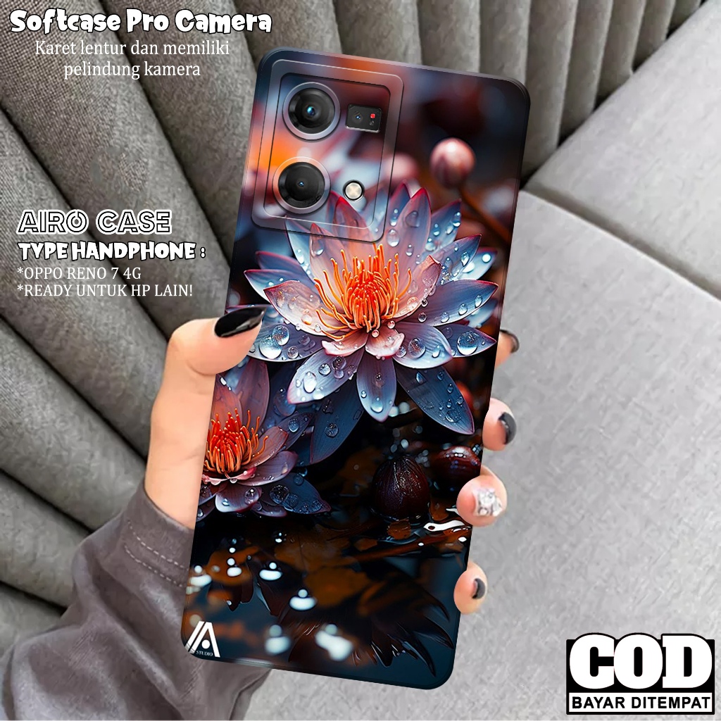 Case OPPO RENO 7 4G - Softcase OPPO RENO 7 4G - Fashion Case BUNGA - Casing OPPO RENO 7 4G - Softcas