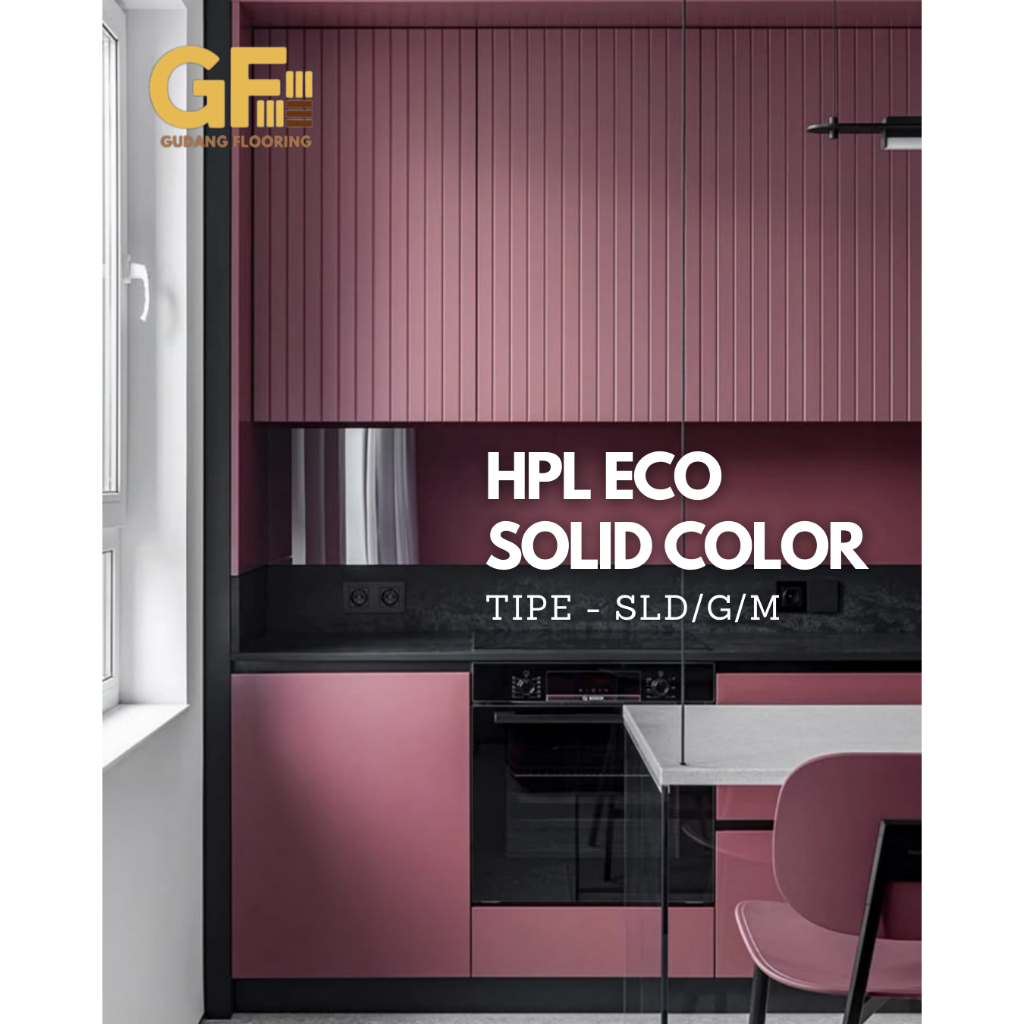 HPL Taco Solid Color / Tipe - ECO - SLD - G - M Pelapis meja Furniture HPL kayu Triplek