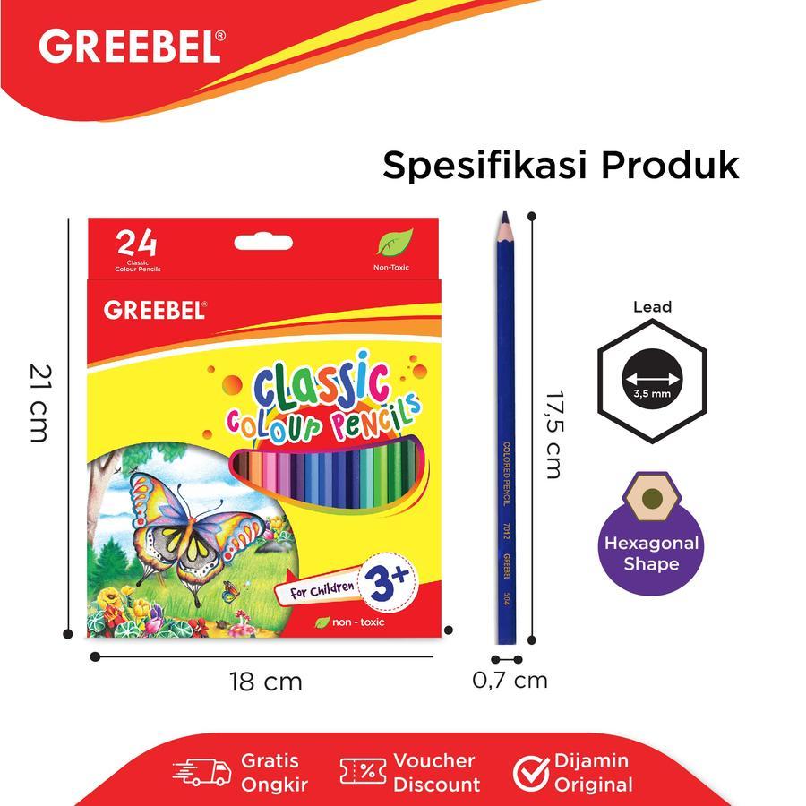 

Pensil Warna Panjang GREEBEL Classic Color Pencil 24