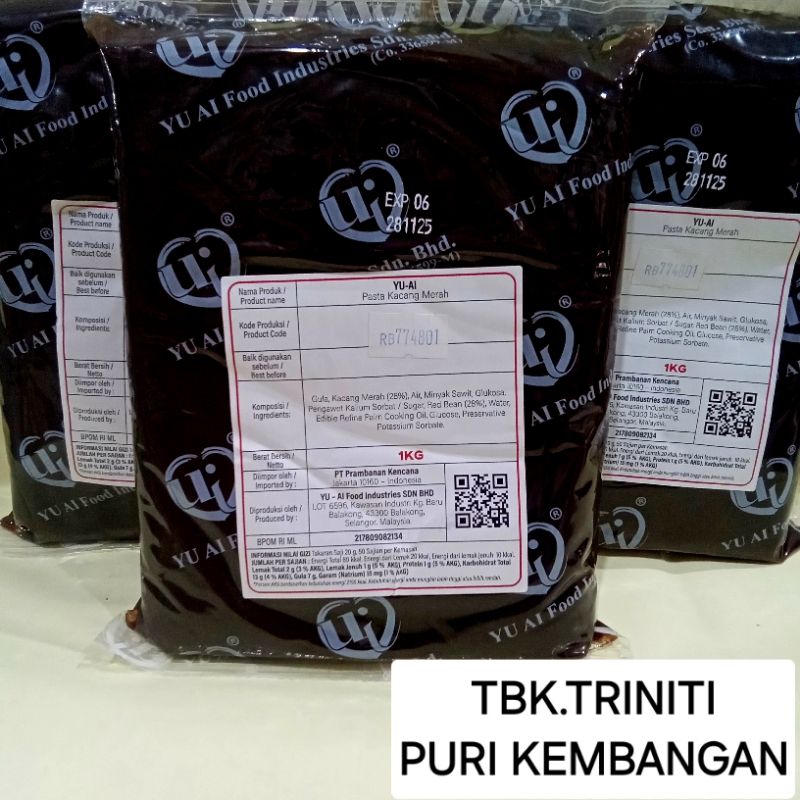 

Selai Isian Roti Yu Ai Red Bean 1Kg